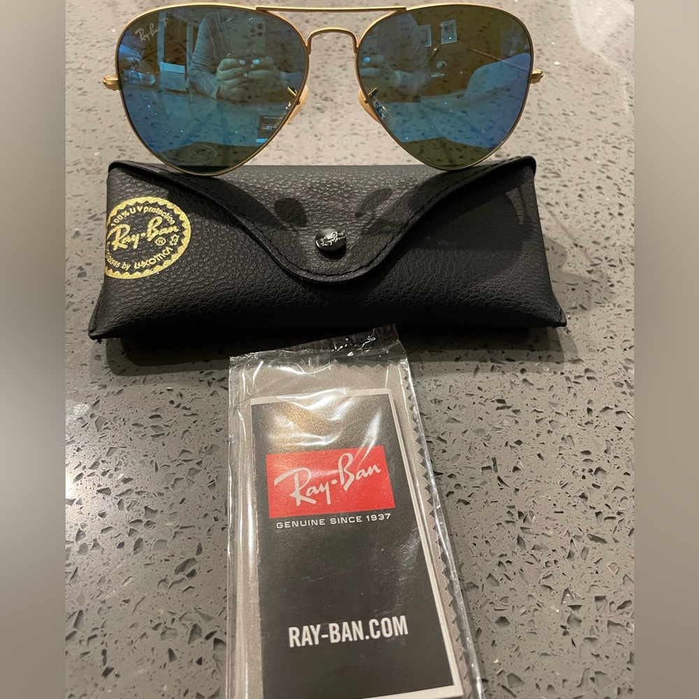 Authentic Polarized Ray Ban Aviator Flash Lenses - Picture 3 of 4
